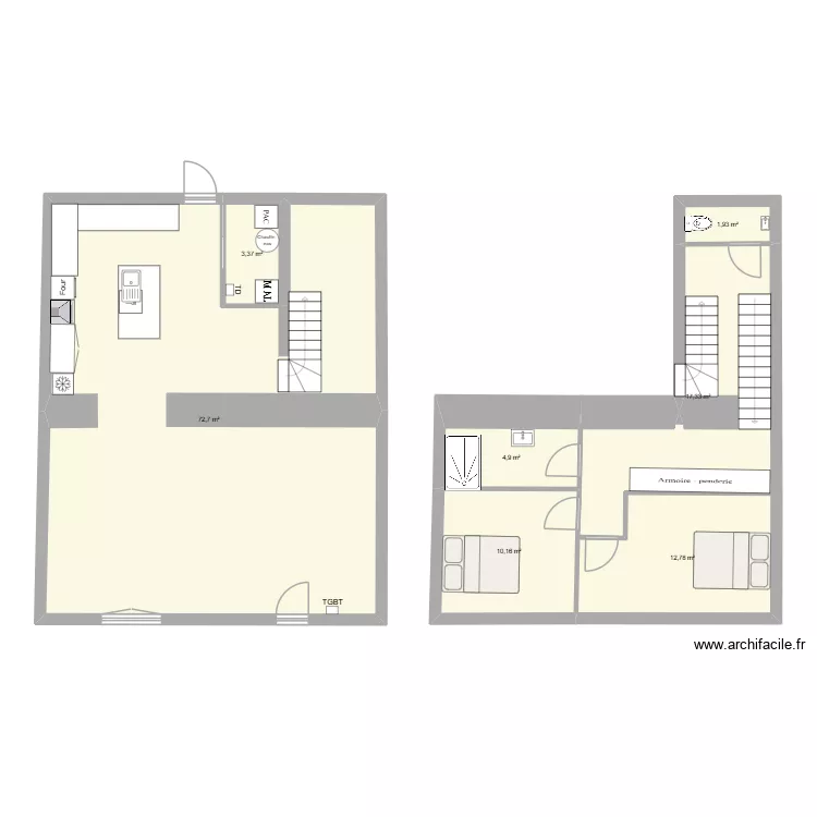 GAUTRON THOMAS. Plan de 7 Pièces et 123 m² GAUTRON THOMAS. Plan de 7 Pièces et 123 m²