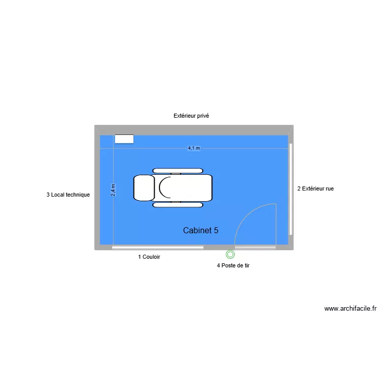 31544 Cabinet 5. Plan de 1 pièce et 10 m²