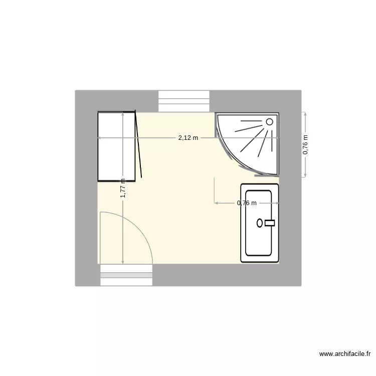Salle de bain LAUNAY proposition d\'aménagement. Plan de 1 et 4 m² Salle de bain LAUNAY proposition d\'aménagement. Plan de 1 et 4 m²