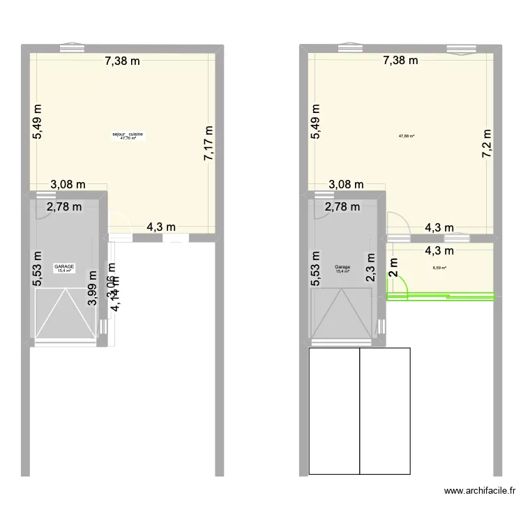 plan travaux chapuis 2. Plan de 5  et 135 m²