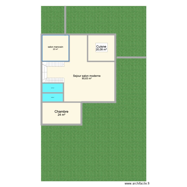 marrakech. Plan de 6 pièces et 160 m2