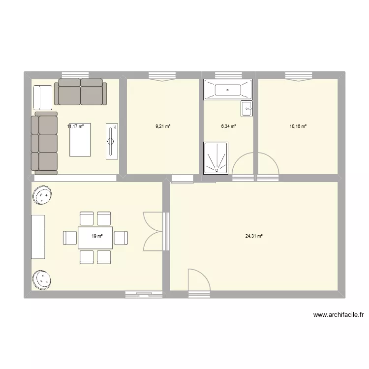 Séjour. Plan de 6 et 80 m² Séjour. Plan de 6 et 80 m²