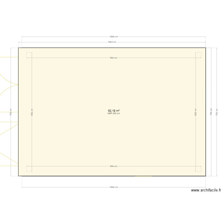 Garage. Plan de 1 pièce et 62 m2