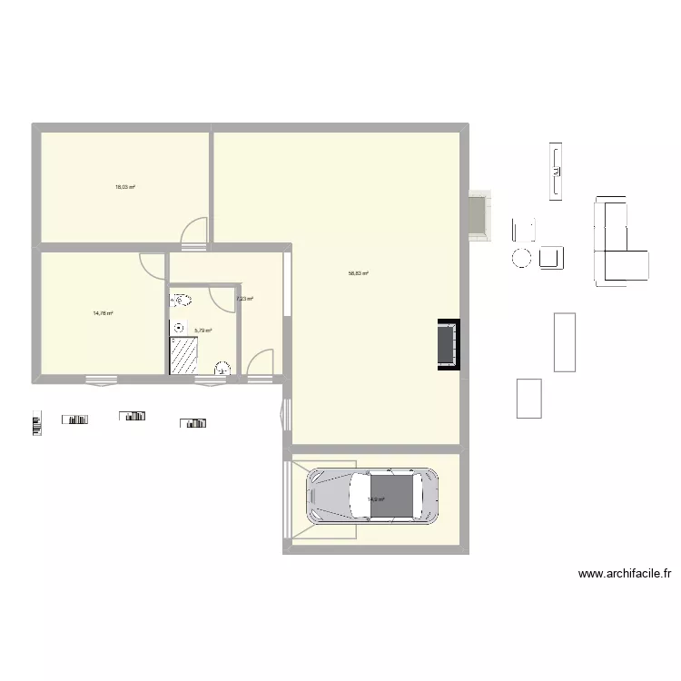 PlatMaison. Plan de 6  et 120 m²