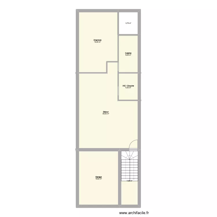 PLAN 6x18 (RDC). Plan de 7  et 96 m²