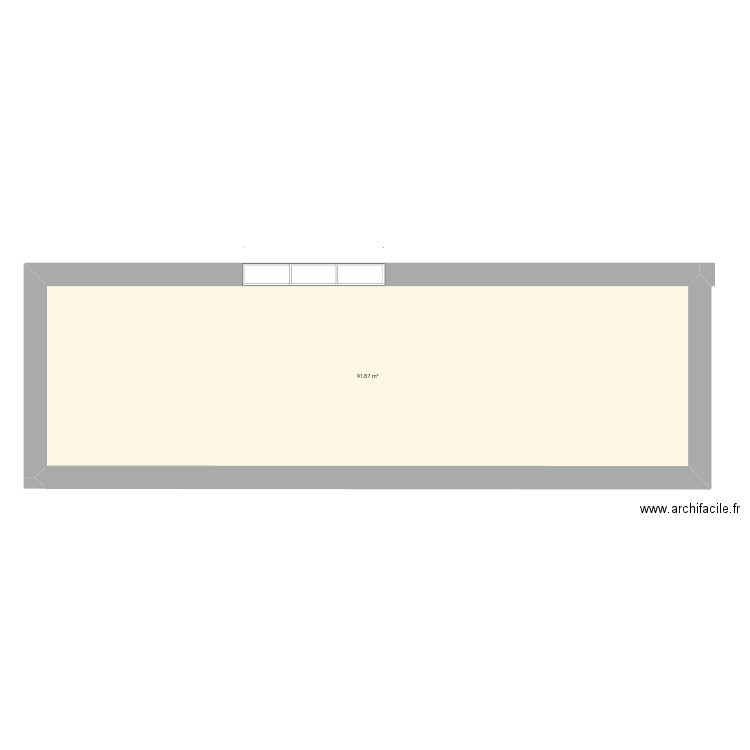 Monnet. Plan de 1 pièce et 92 m2