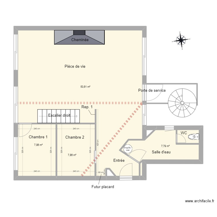 Ax Hotel Métrage. Plan de 7 pièces et 99 m2