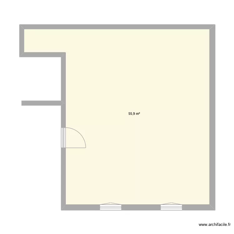 st victor local kine. Plan de 1  et 56 m²