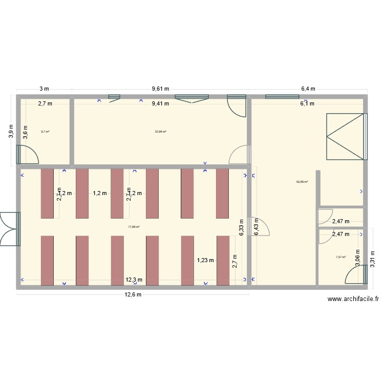 Etage 0. Plan de 5 pièces et 182 m2