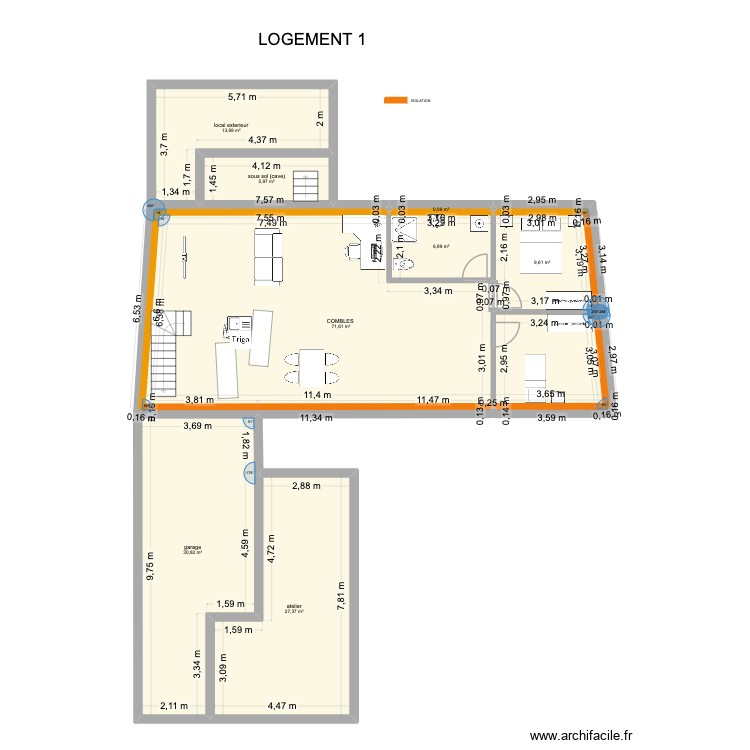 GISY COMBLE apres. Plan de 0 pièce et 0 m2