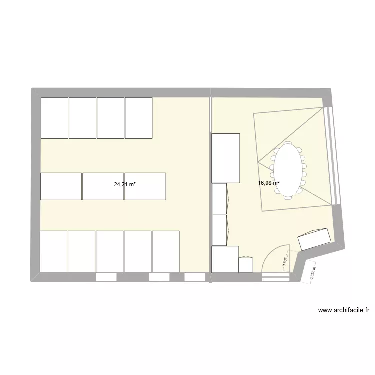 garage. Plan de 2  et 40 m²