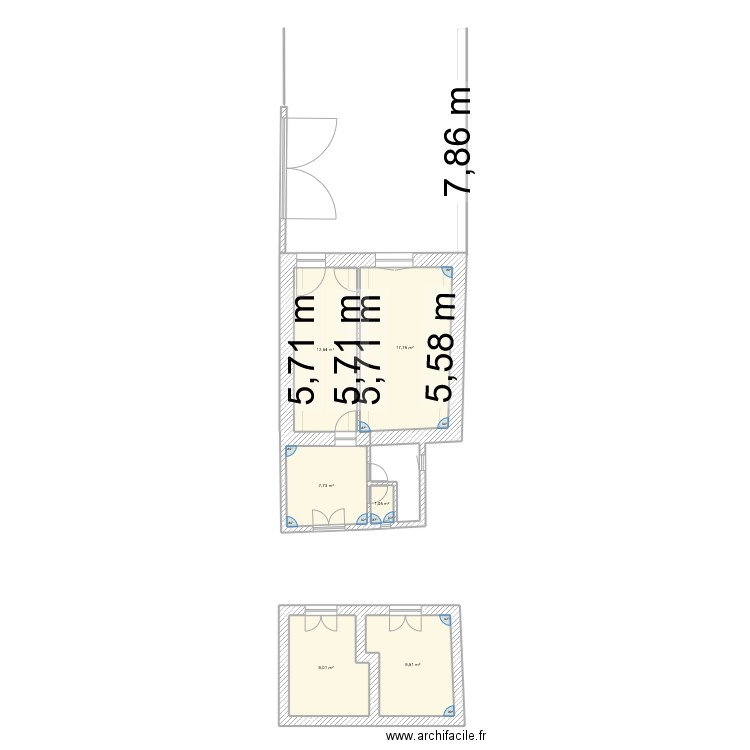 maison oleron 2. Plan de 6 pièces et 58 m2