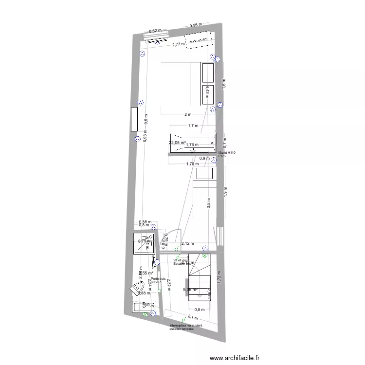 Plan d&eacute;finitif etage. Plan de 