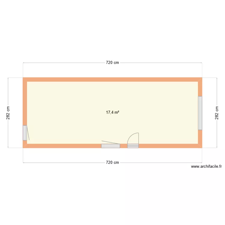 Tiny Couple. Plan de 1  et 17 m²