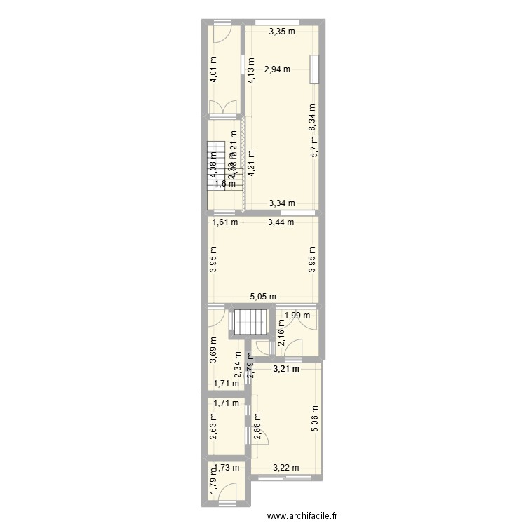 P59AsIsCM03. Plan de 12 pièces et 96 m2