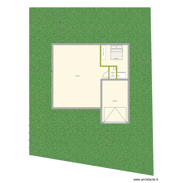 plan etage 1. Plan de 4 Pièces et 93 m²