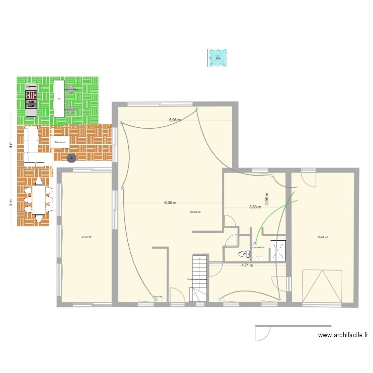 fanfan kiki plan VOLETS VMC. Plan de 3 pièces et 165 m2