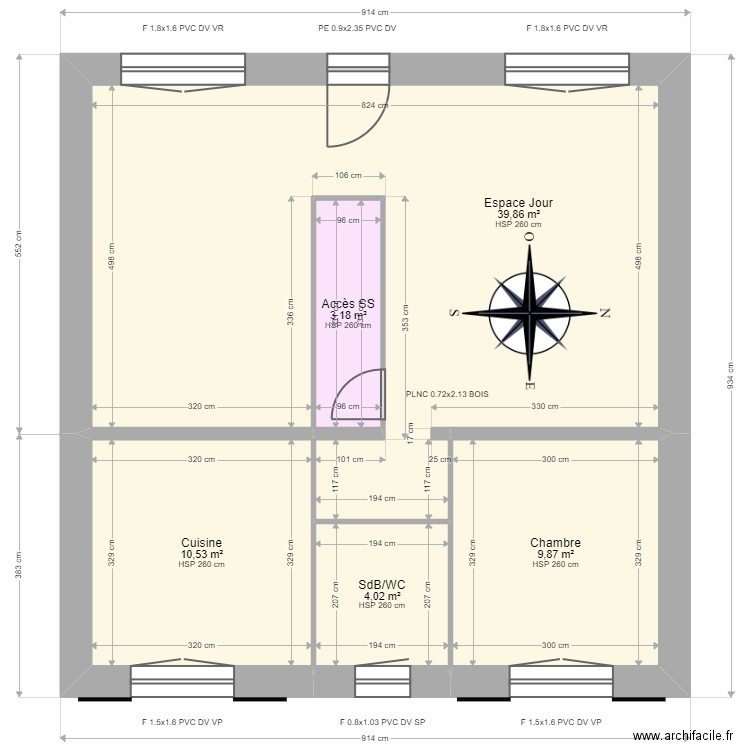 BOUSBAA. Plan de 11 pièces et 135 m2