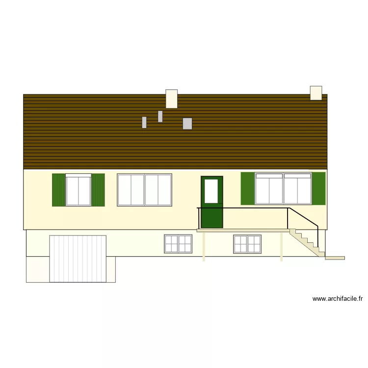 Facade arrière actuelle. Plan de Facade arrière actuelle. Plan de