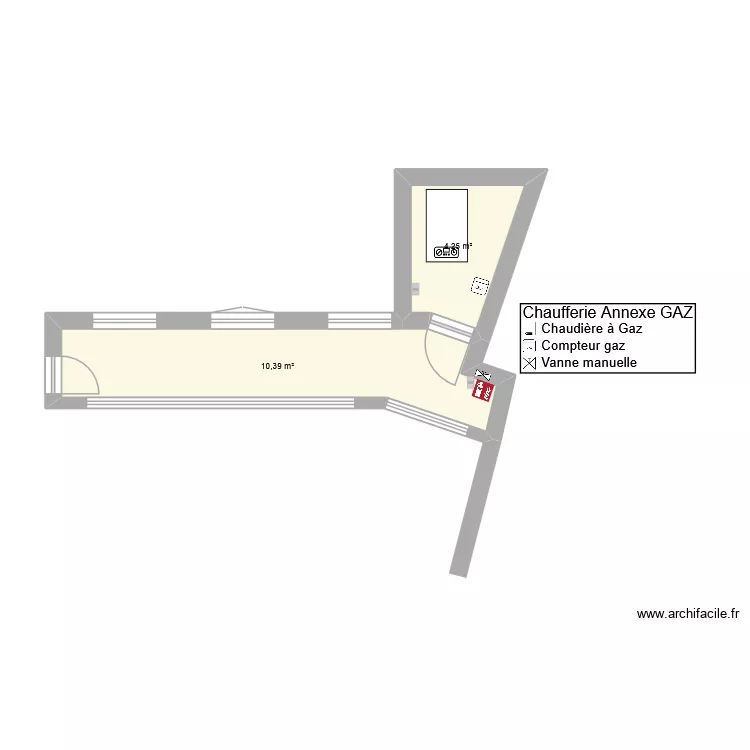 Plan chaufferie LUCULLUS. Plan de 2  et 15 m²