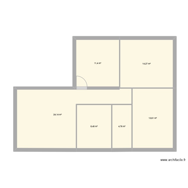 plan de base. Plan de 6 pièces et 77 m2