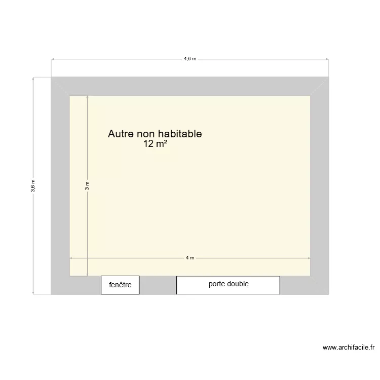 Plan abri de jardin. Plan de 1  et 12 m²