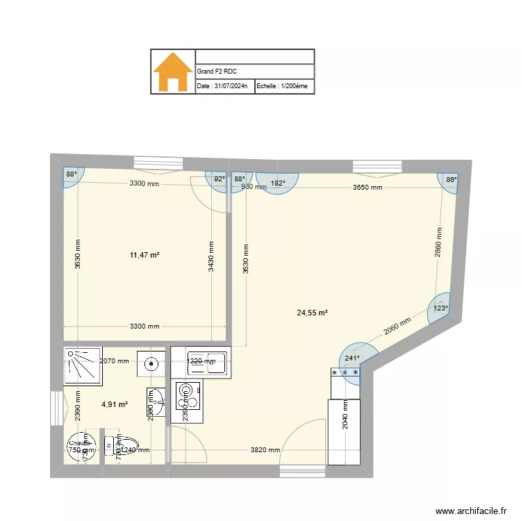 Grand F2 RDC. Plan de 