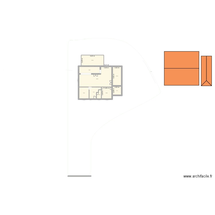 Plan selon architecte. Plan de 9 pièces et 134 m2