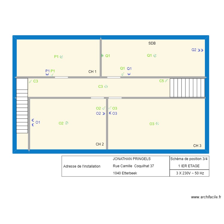 JONATHAN PRINGELS 1 IER. Plan de 4 pièces et 93 m2