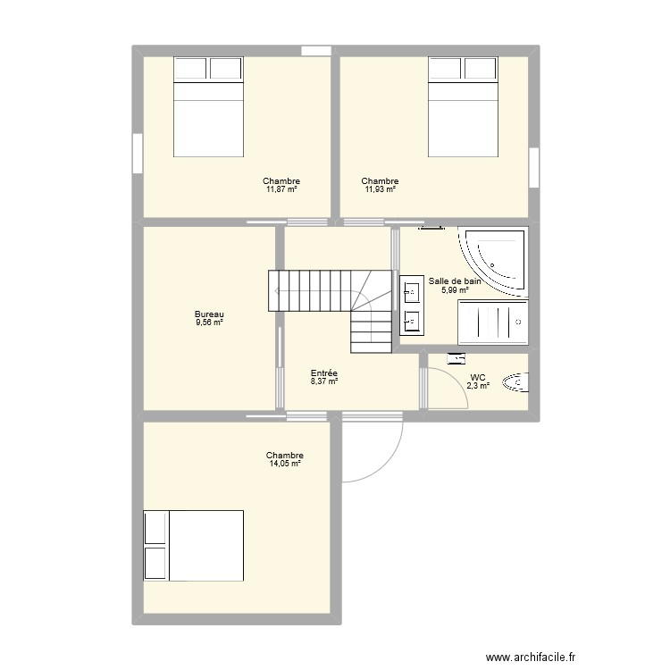 maison Poissy - demi extension sur l'avant. Plan de 12 pièces et 201 m2
