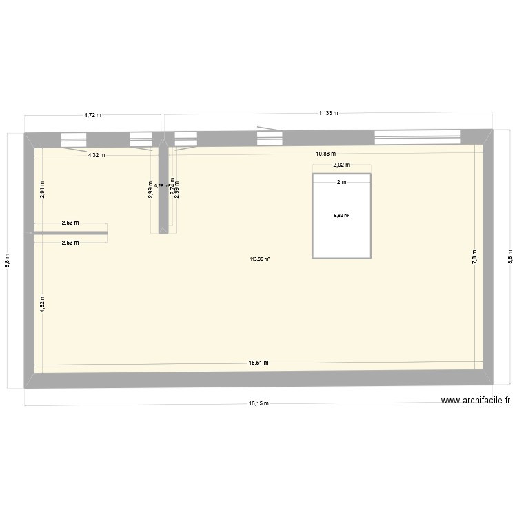 Travaux2026. Plan de 3 pièces et 126 m2
