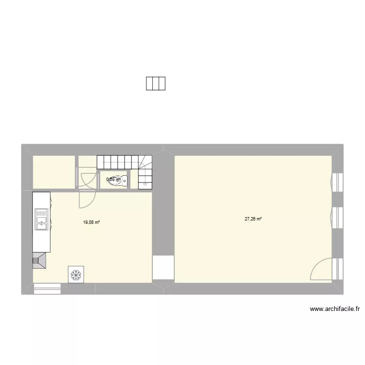 Maison Barbezieux. Plan de 3 Pièces et 47 m² Maison Barbezieux. Plan de 3 Pièces et 47 m²