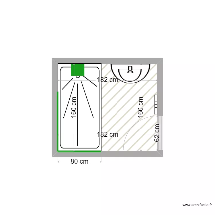 SEPHIHA apr&egrave;s travaux. Plan de 1  et 3 m²