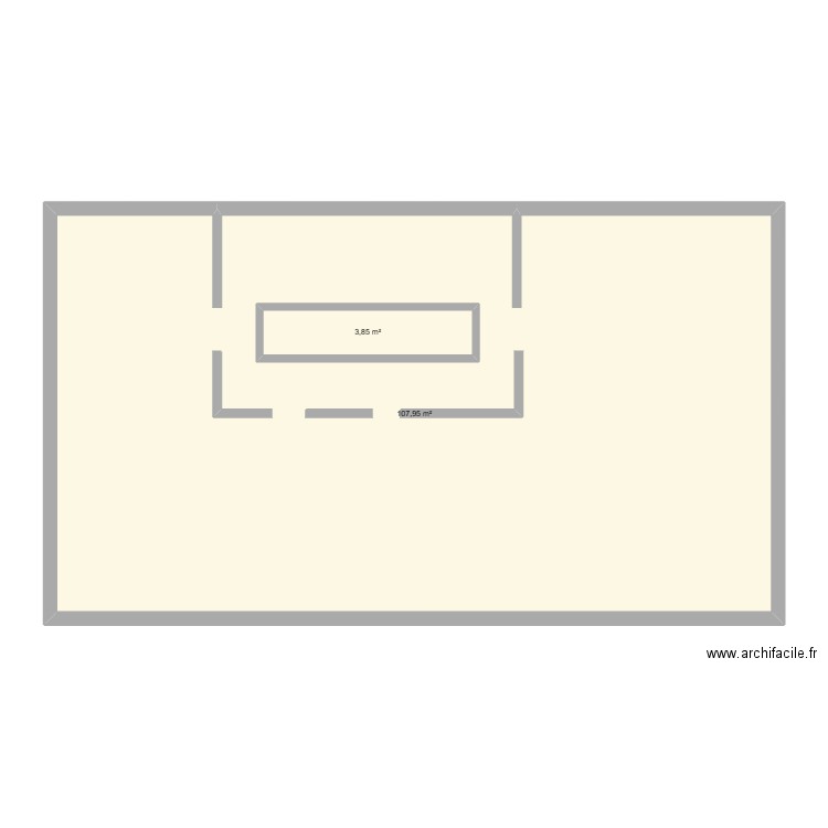 confo. Plan de 2 pièces et 117 m2