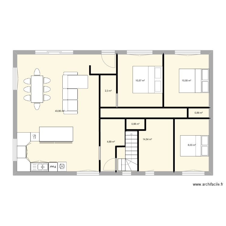 renovation. Plan de 9 pièces et 96 m2