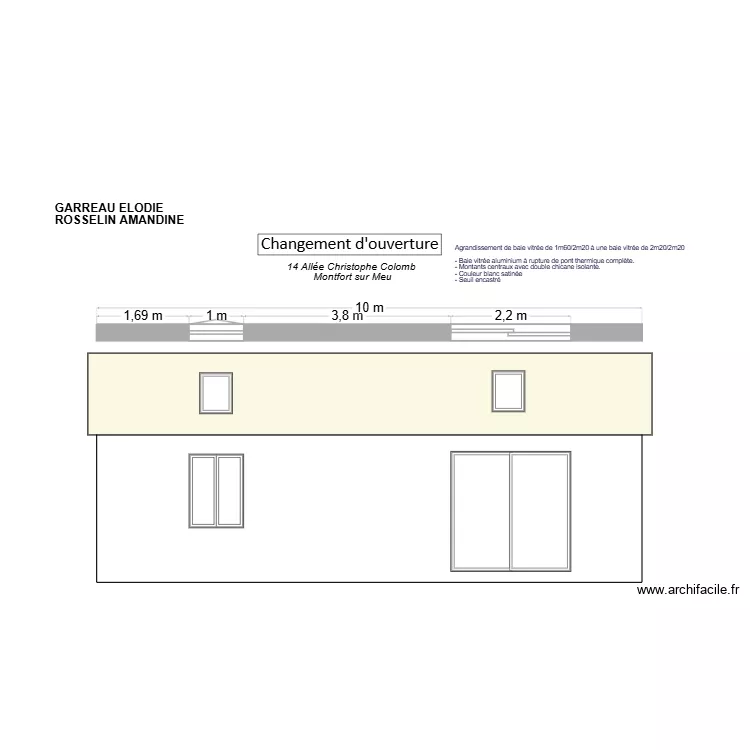 Facade B AVANT. Plan de 