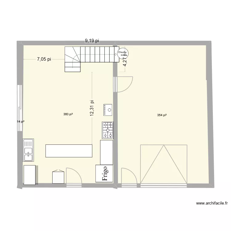 maison 2. Plan de 6  et 100 m²