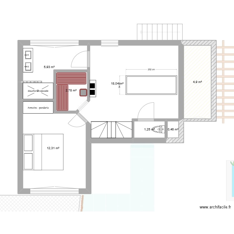 Baulers rez. Plan de 15 pièces et 127 m2