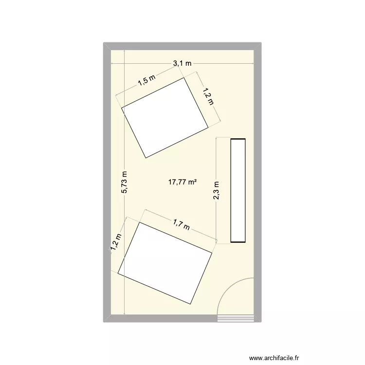 Enzo. Plan de 1 et 18 m² Enzo. Plan de 1 et 18 m²