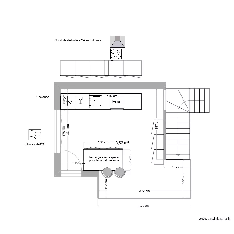 Cuisine am&eacute;magement 1. Plan de 