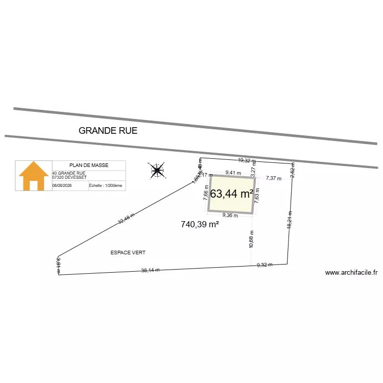 cadastre. Plan de 1 et 63 m² cadastre. Plan de 1 et 63 m²