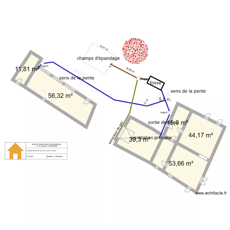 Plan Fosse. Plan de 6  et 221 m²