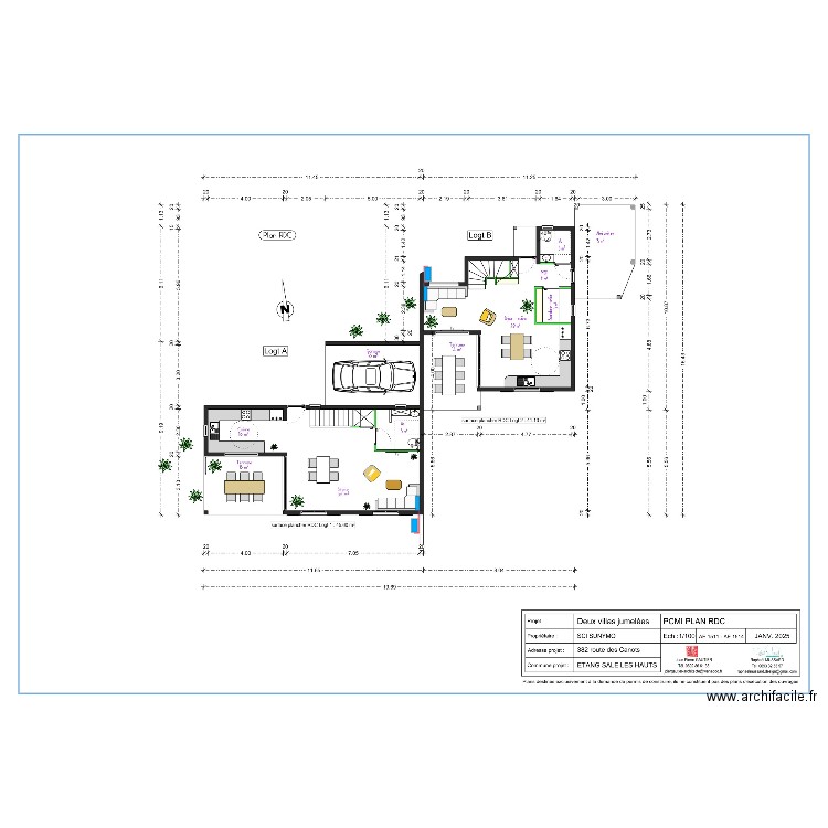 Plan d'implantation RDC David BERNHEIM . Plan de 0 pièce et 0 m2