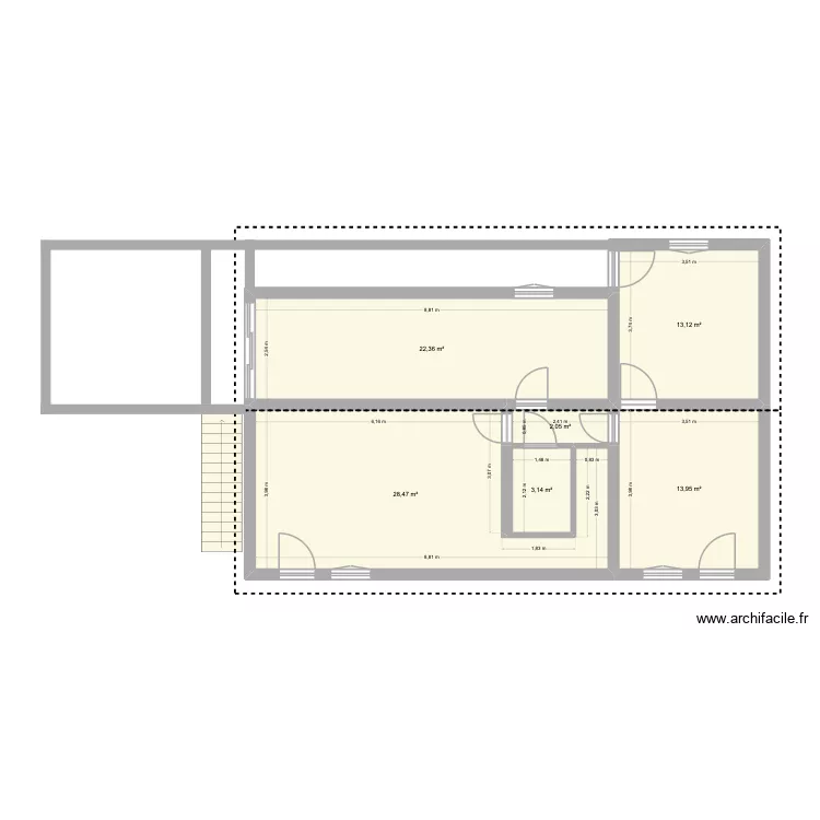 Cardielos 1. Plan de 6  et 83 m²