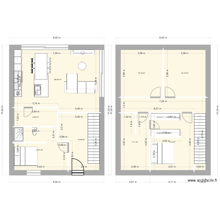 Stand. Plan de 9 pièces et 143 m2