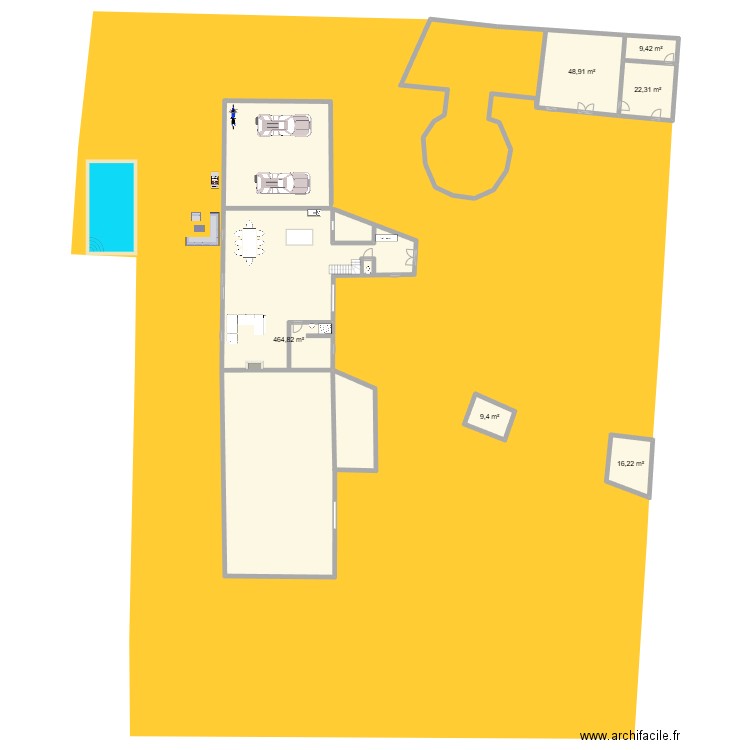 maison beauvillier. Plan de 6 pièces et 571 m2