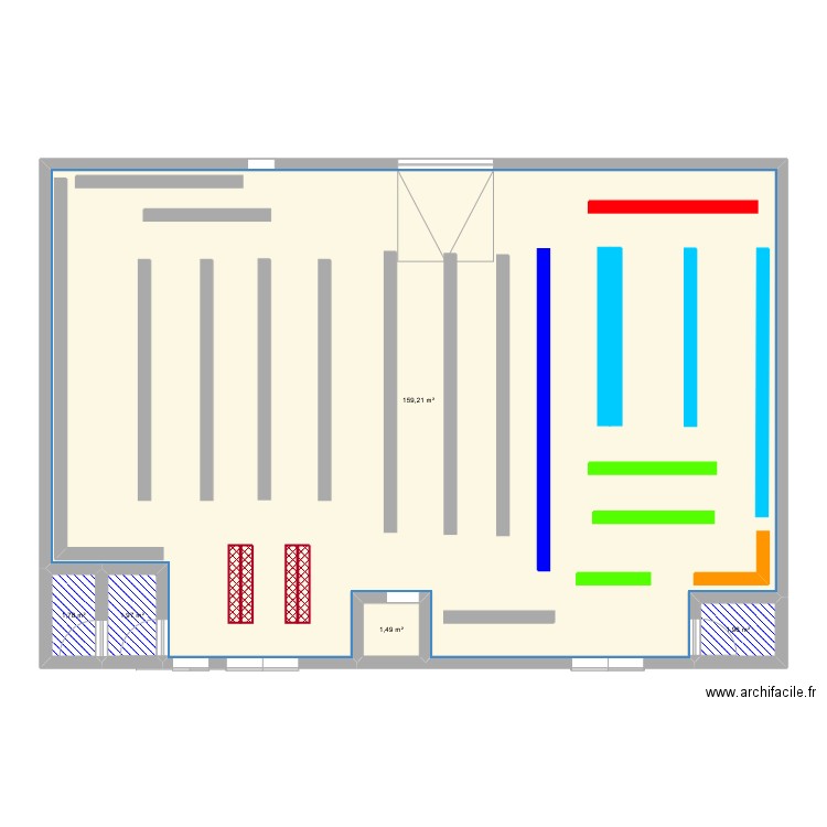 pland market. Plan de 5 pièces et 166 m2