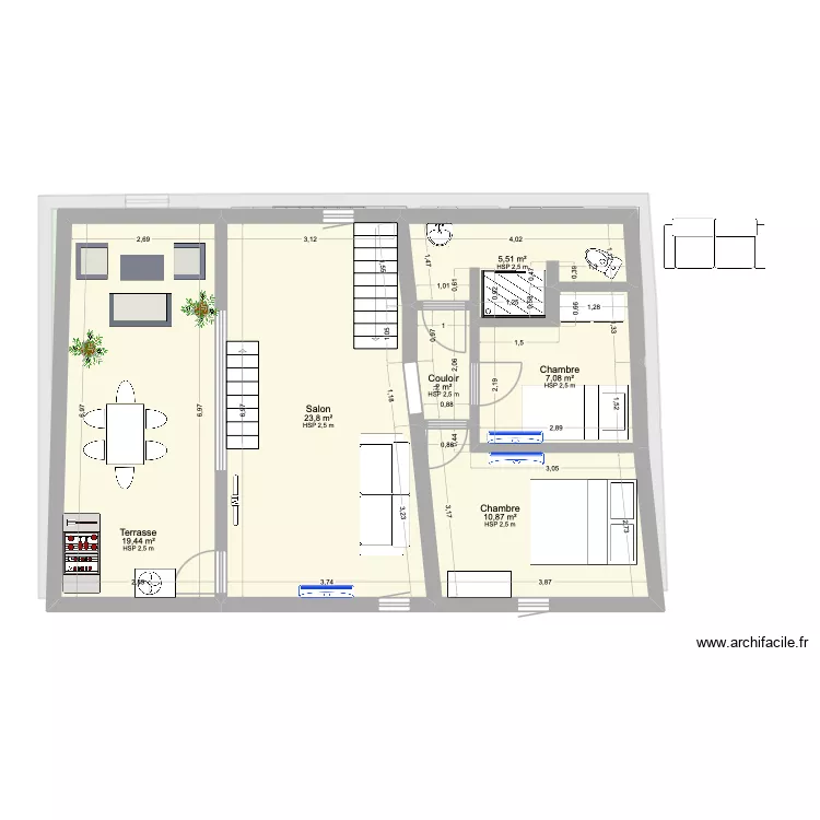 Neffies V7 Sdb Etage. Plan de 16 pièces et 213 m²