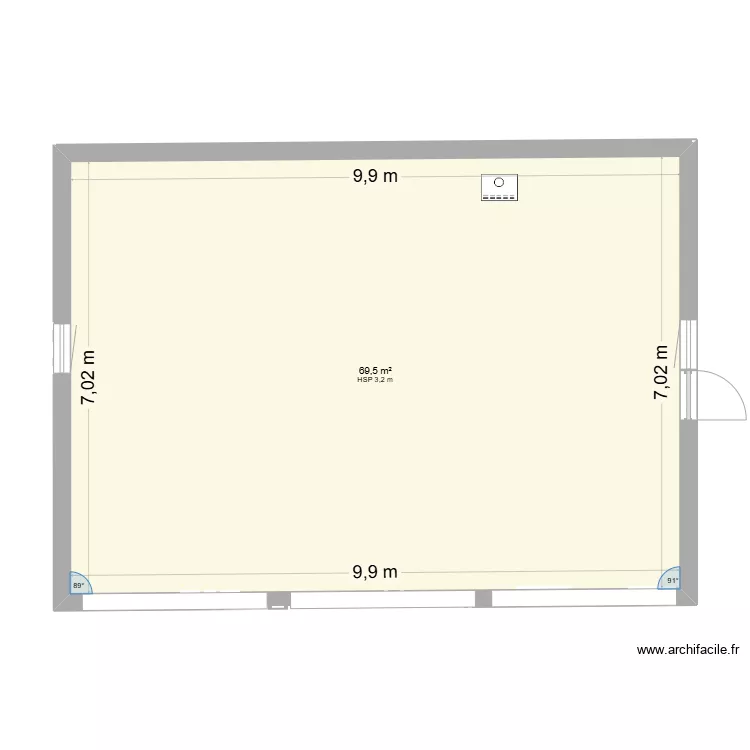 test 3p 40m&sup2;. Plan de 