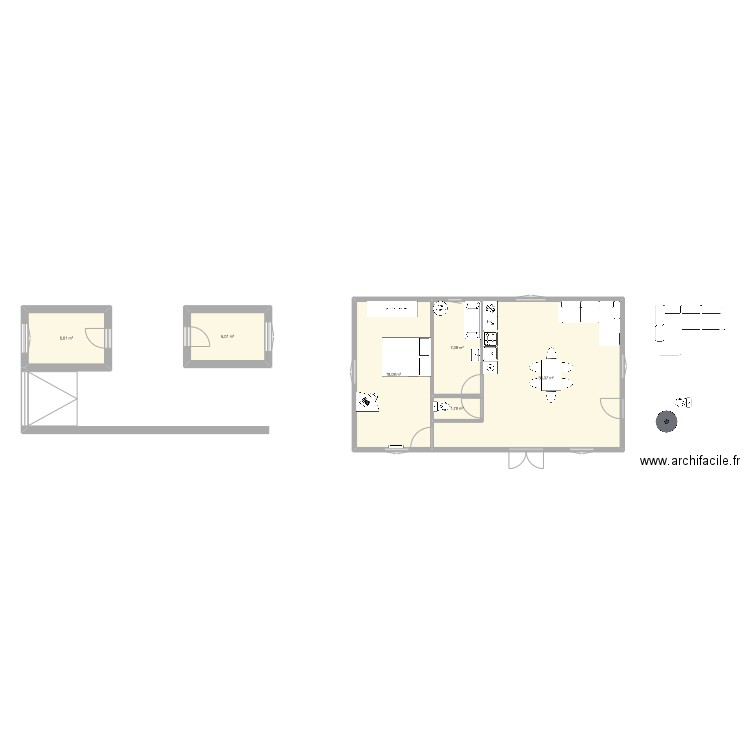 PETITE MAISON 5 METRES. Plan de 0 pièce et 0 m2